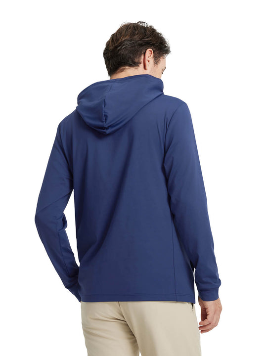 Solid Performance Golf Hoodie For Men-Navy