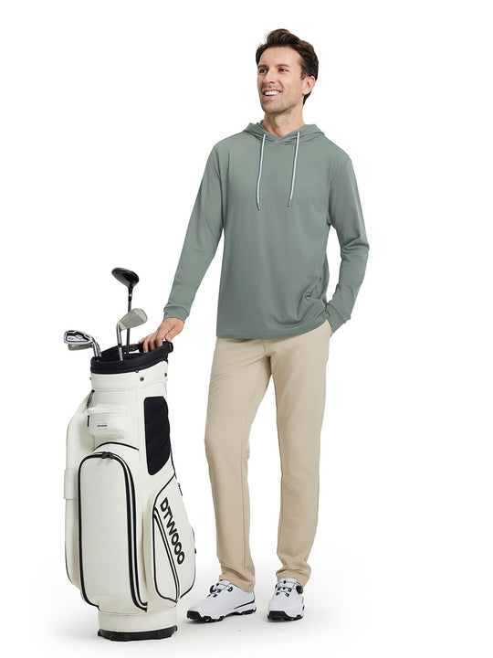 Solid Performance Golf Hoodie For Men-Jungle Green
