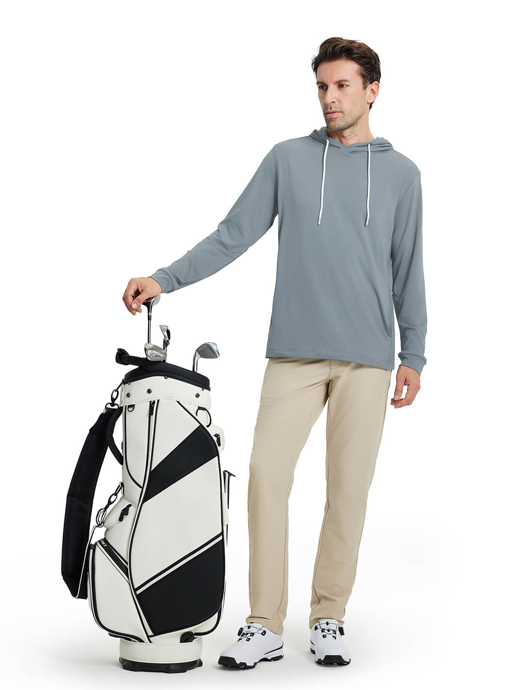 Solid Performance Golf Hoodie For Men-Dark Grey