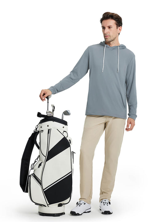 Solid Performance Golf Hoodie For Men-Dark Grey