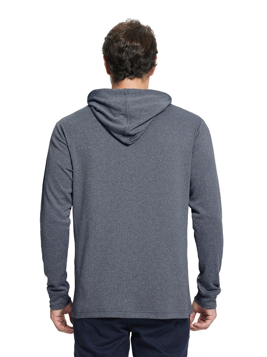 Heather Performance Golf Hoodie For Men-Black