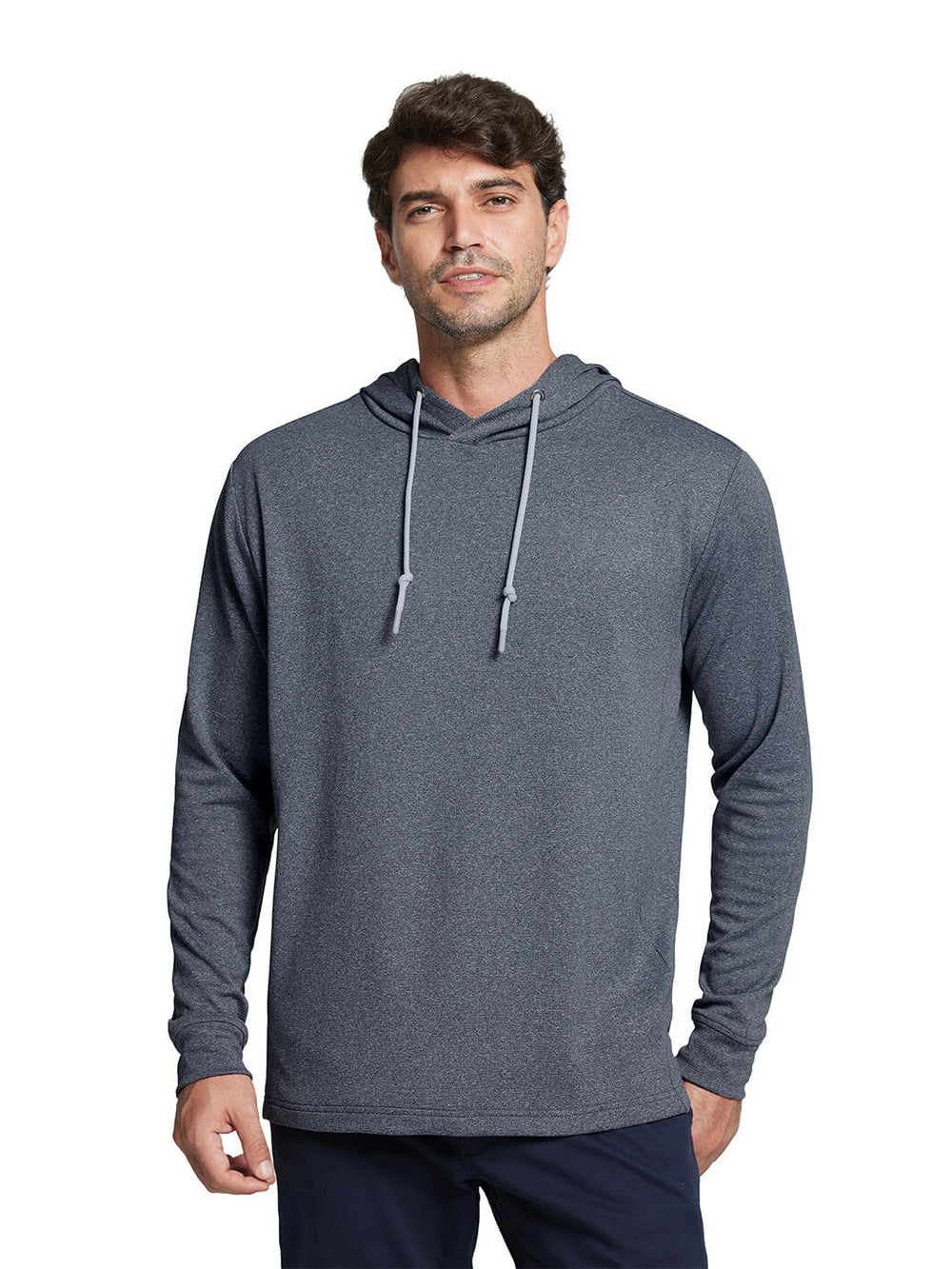Heather Performance Golf Hoodie For Men-Black