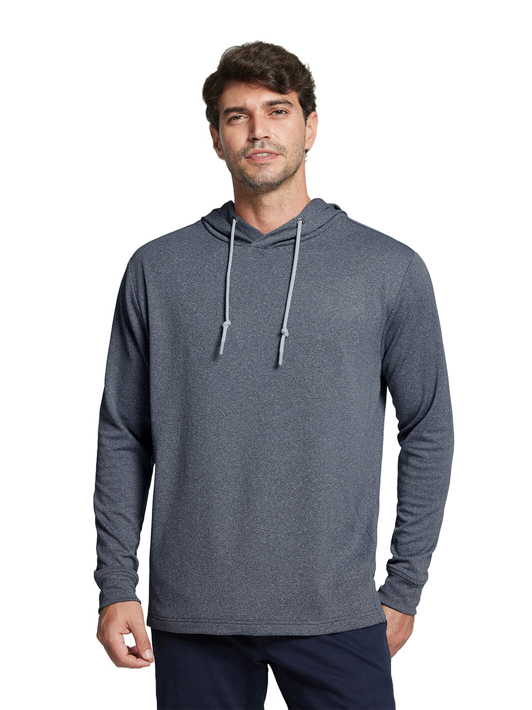 Heather Performance Golf Hoodie For Men-Black