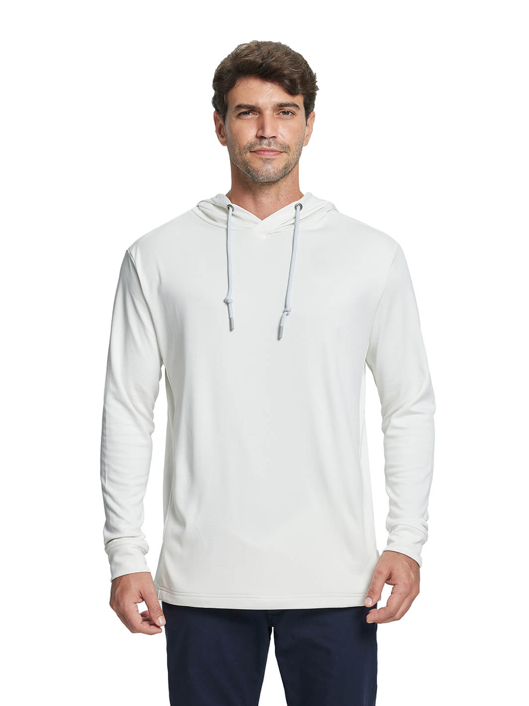 Heather Performance Golf Hoodie For Men-White