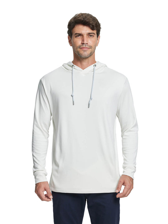 Heather Performance Golf Hoodie For Men-White