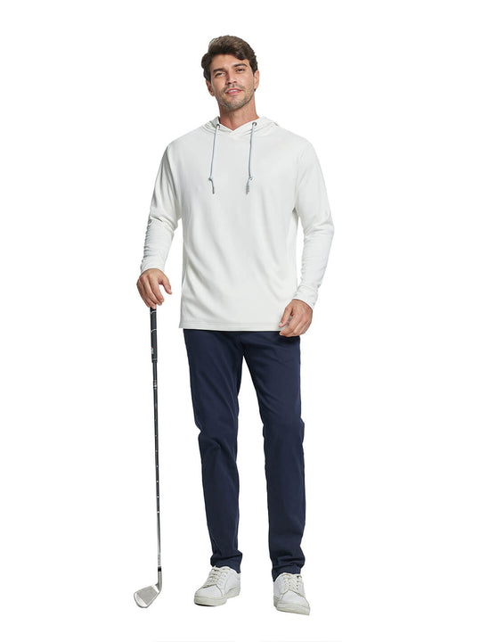 Heather Performance Golf Hoodie For Men-White