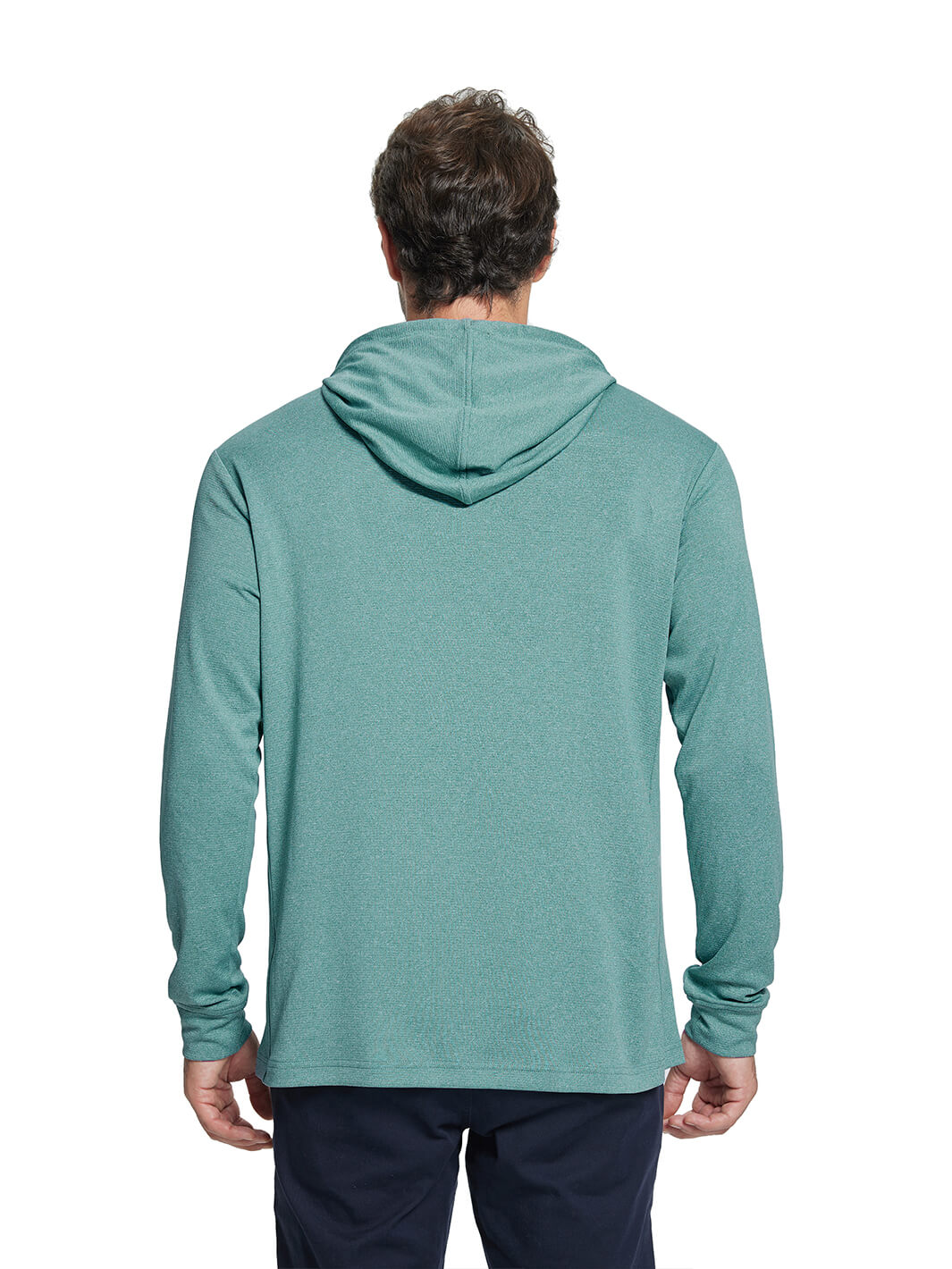 Heather Performance Golf Hoodie For Men-Dark Green