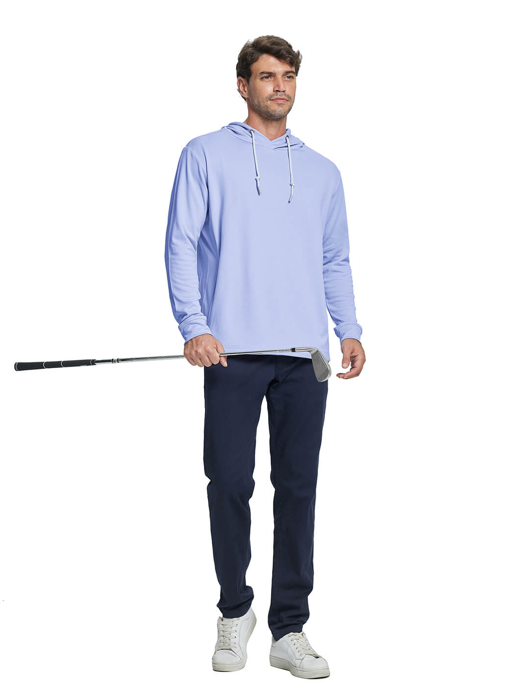 Heather Performance Golf Hoodie For Men-Lavender