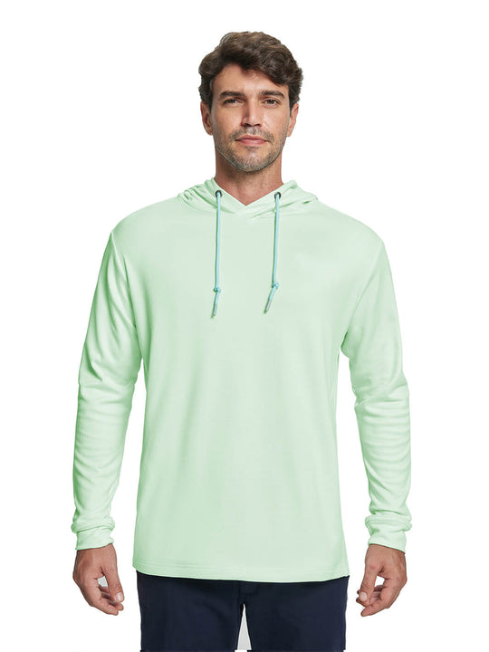 Heather Performance Golf Hoodie For Men-Light Green