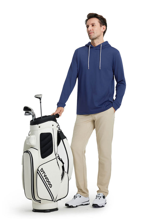 Solid Performance Golf Hoodie For Men-Navy