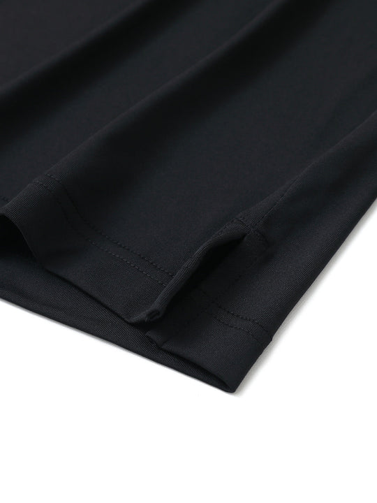 Solid Performance Jersey Polo-BLACK
