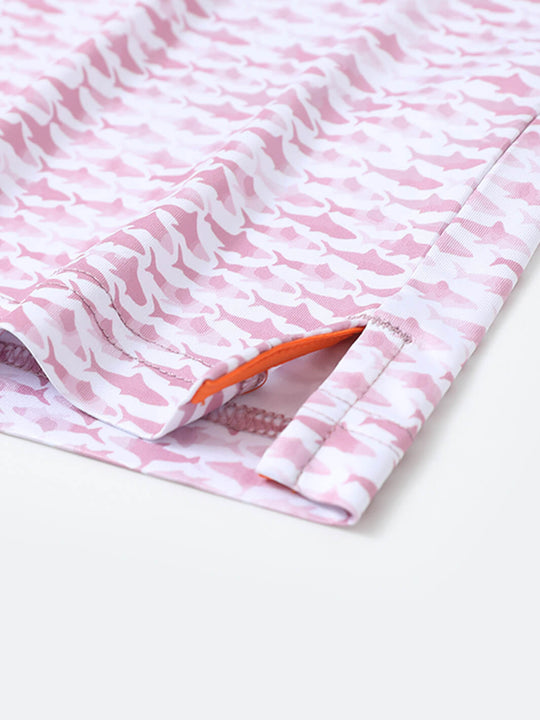 Men's Print Performance Polo-SHARK BAIT