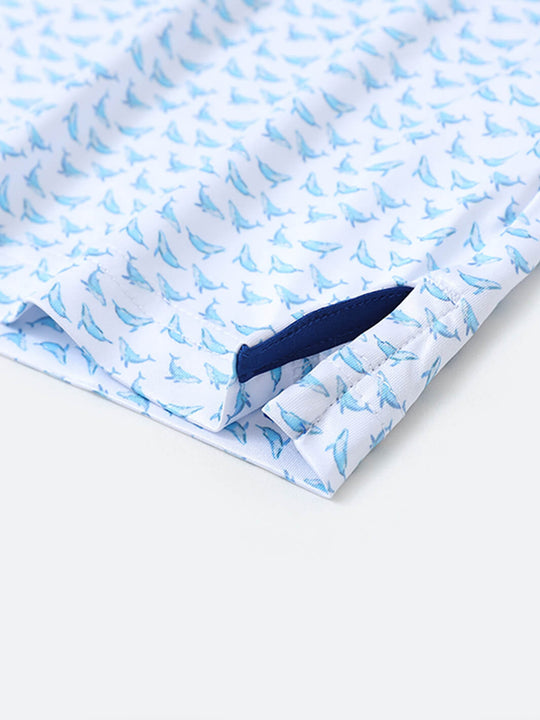 Men's Print Performance Polo-WHALE