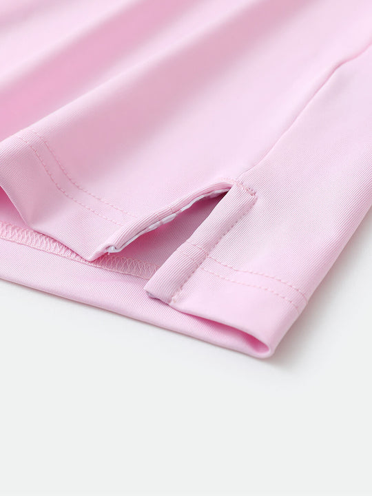 Designed Collared Solid Performance Polo-PINK DIAMOND