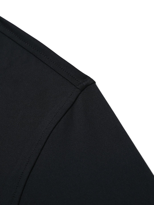 Designed Collared Solid Performance Polo-BLACK