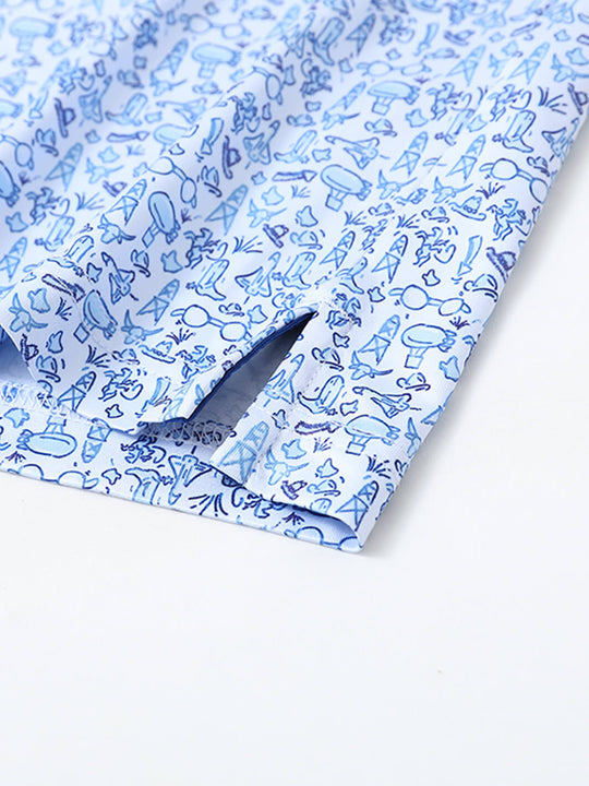 Men's Print Performance Polo-COWBOY