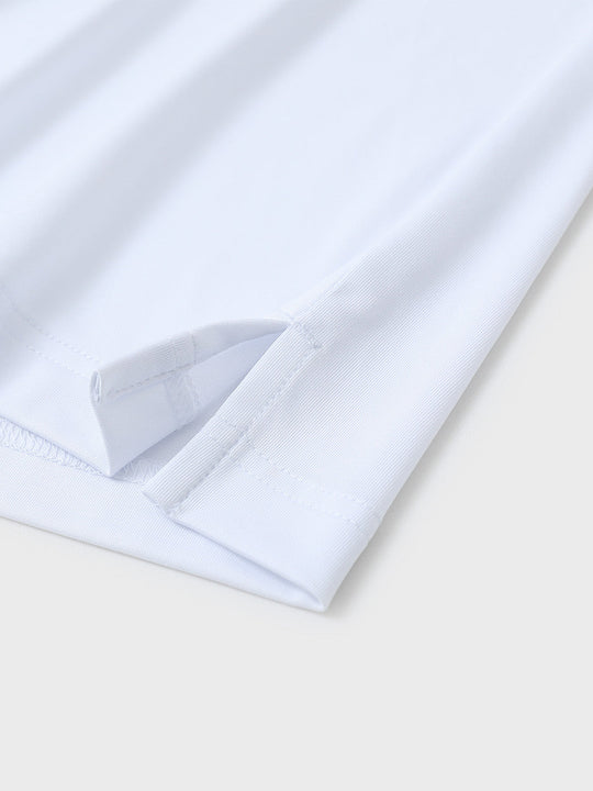 Solid Performance Jersey Polo-WHITE