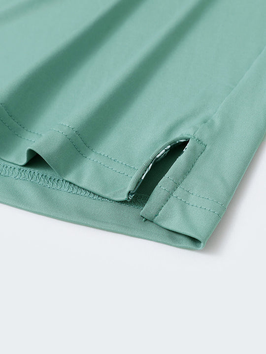 Designed Collared Solid Performance Polo-BERYL GREEN