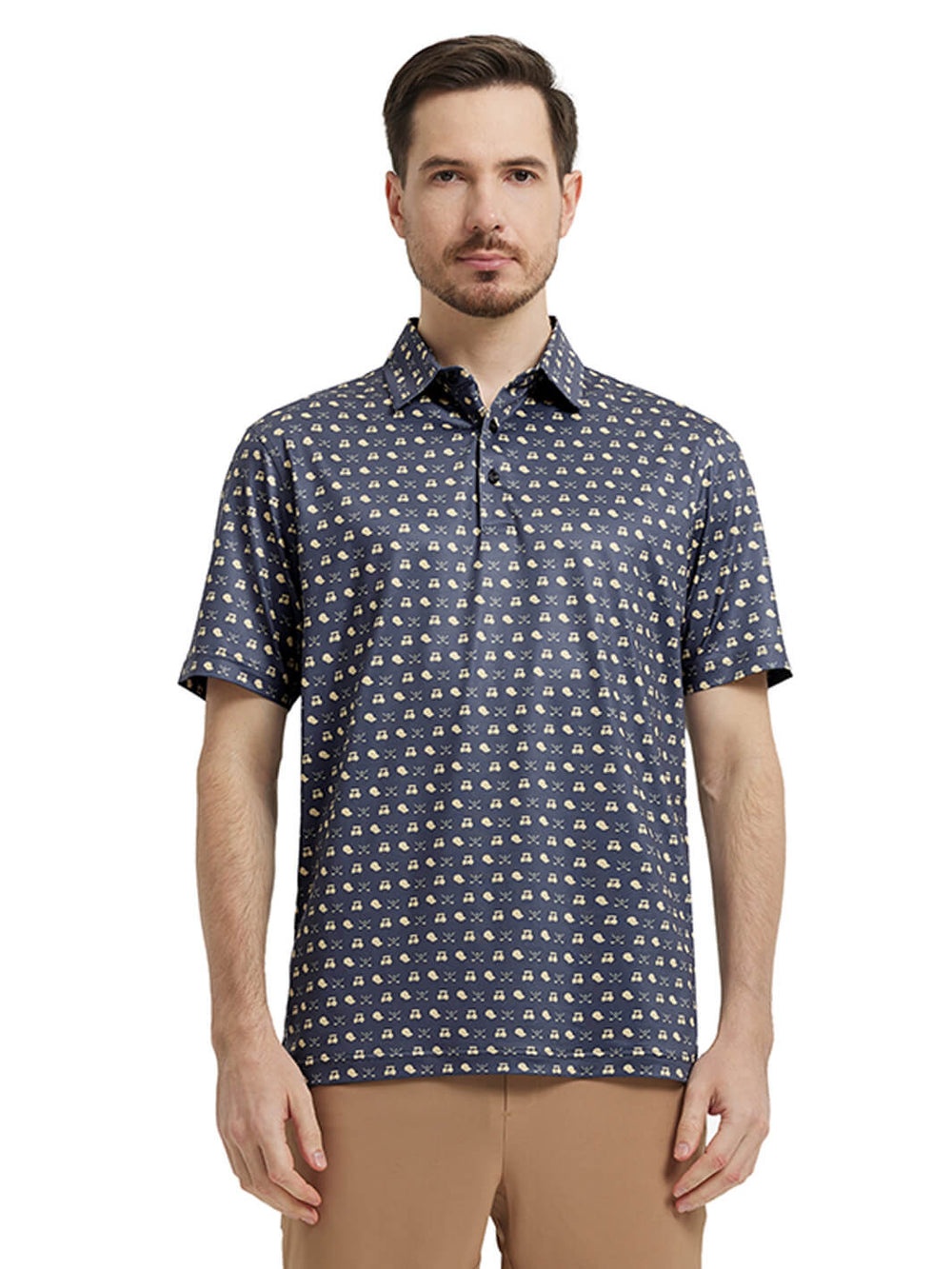 Men's Print Performance Polo-GOLDEN GOLF