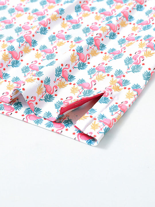Men's Print Performance Polo-FLAMINGO