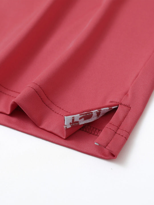 Designed Collared Solid Performance Polo-CRANBERRY