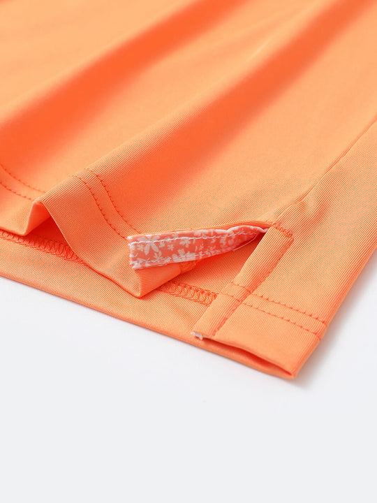 Designed Collared Solid Performance Polo-SHIMMER ORANGE