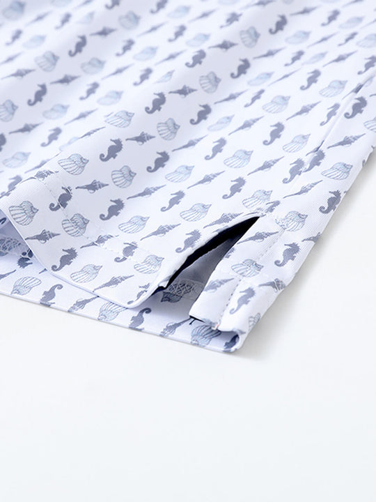 Men's Print Performance Polo-SEAHORSE