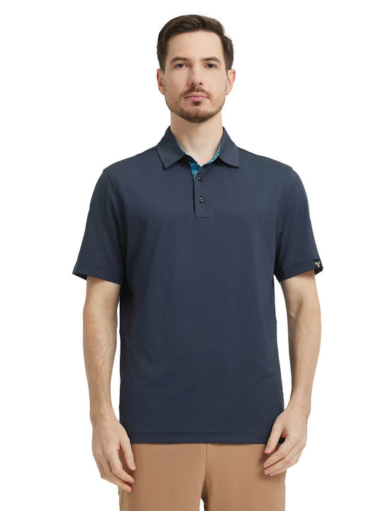 Designed Collared Solid Performance Polo-GARK GREY