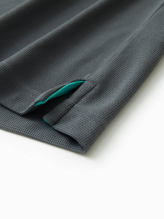 Waffle Jacquard Performance Polo-DRAK GREY