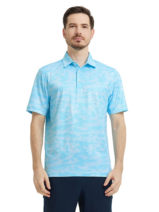 Men's Print Performance Polo-CLUOD