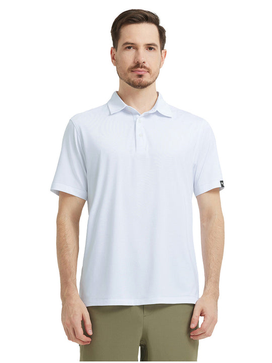 Solid Performance Jersey Polo-WHITE