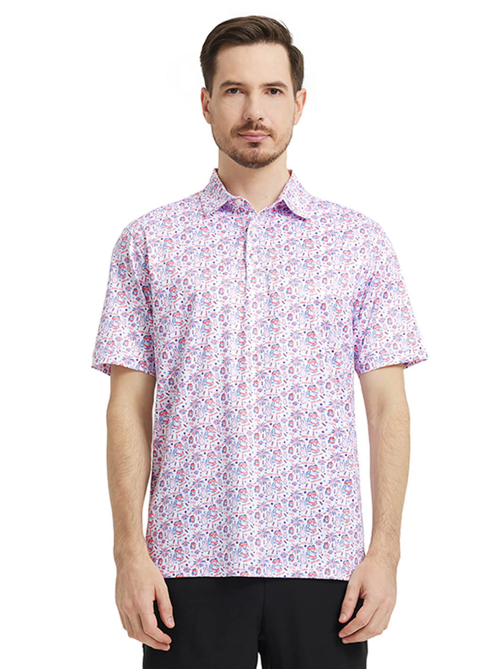 Men's Print Performance Polo-YEAH