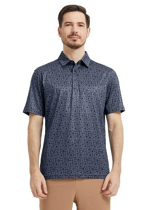 Men's Print Performance Polo-NIGHT BEACH