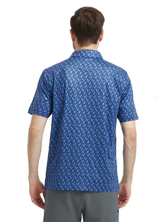 Men's Print Performance Polo-BALD EAGLE