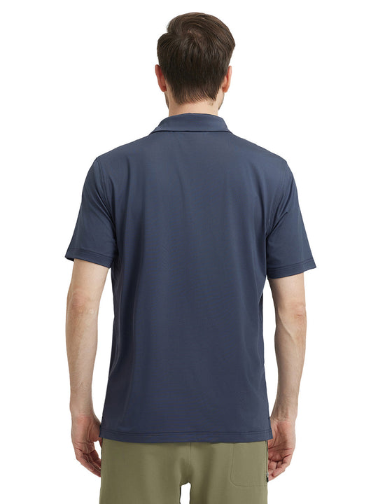 Solid Performance Jersey Polo-DARK GREY