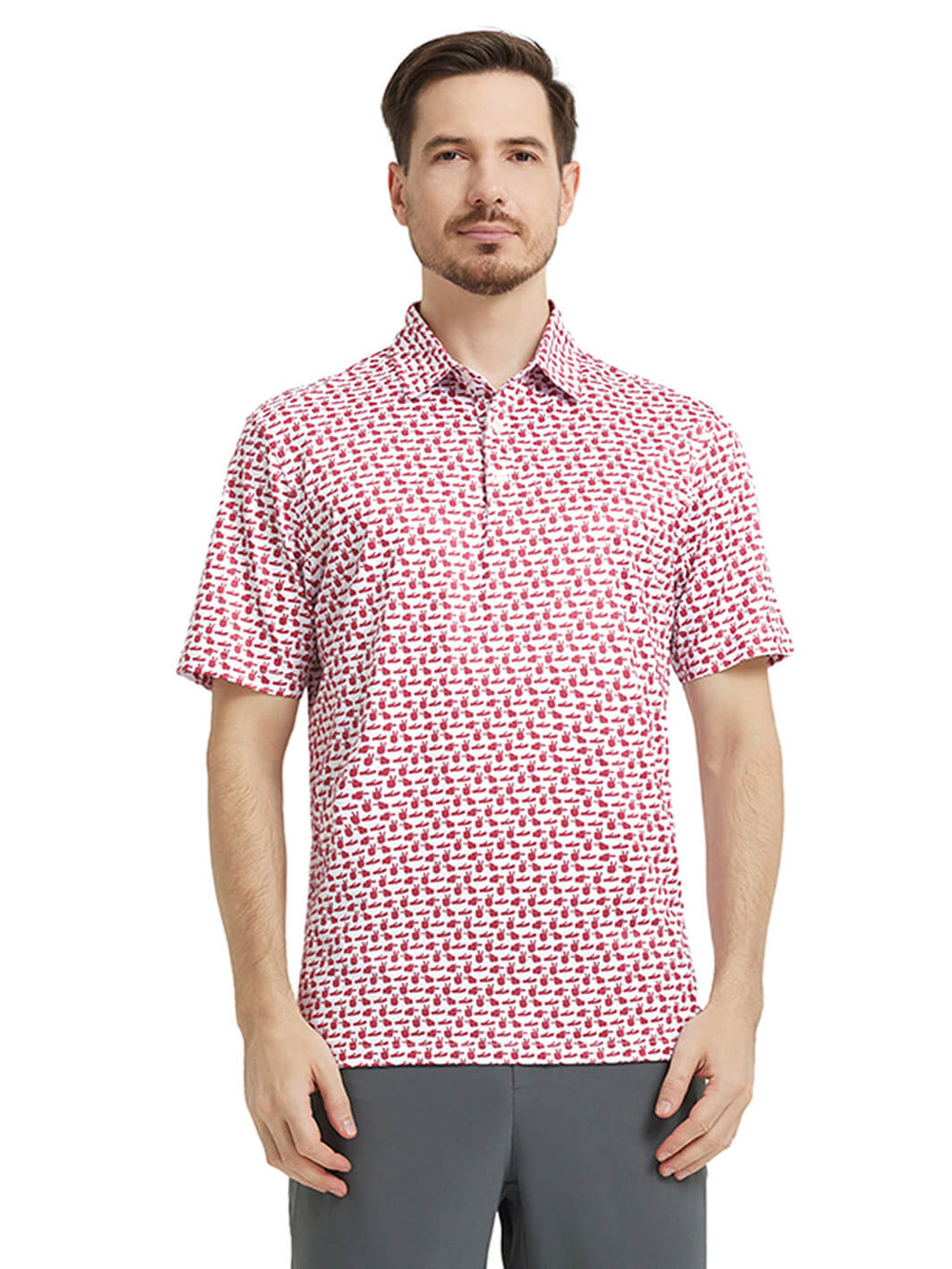 Men's Print Performance Polo-GESTURE
