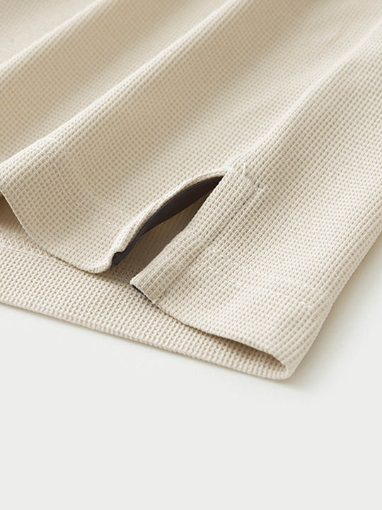 Waffle Jacquard Performance Polo-OFF WHITE