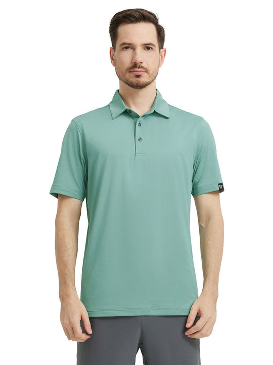 Solid Performance Jersey Polo-BERYL GREEN
