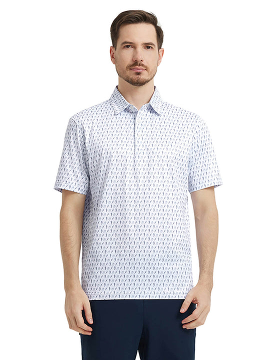 Men's Print Performance Polo-SEAHORSE