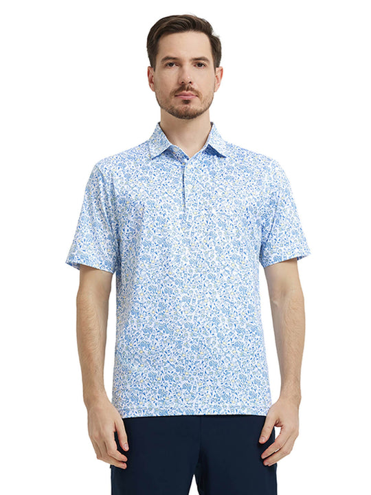Men's Print Performance Polo-COCKTAIL