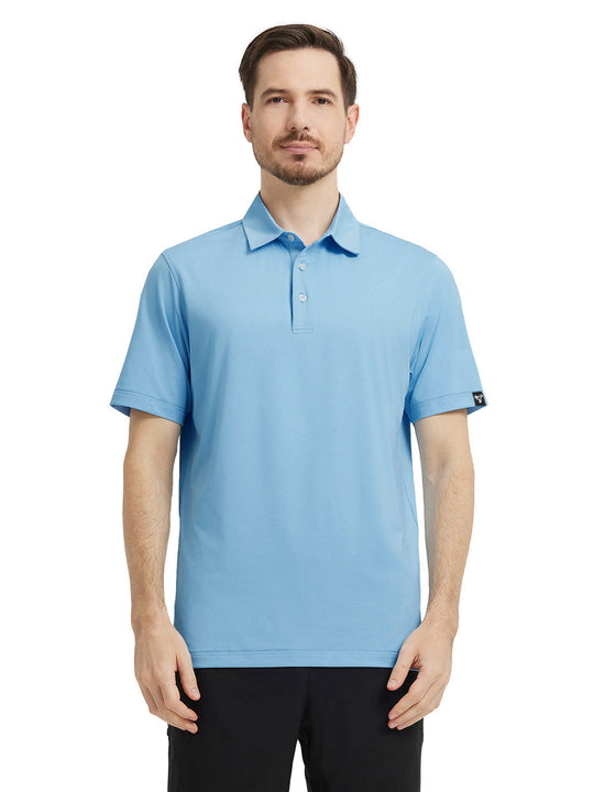 Solid Performance Jersey Polo-LIGHT BLUE