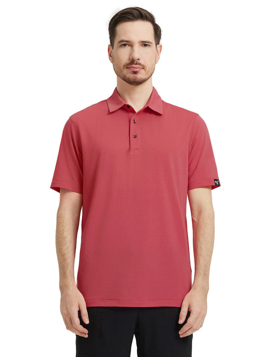 Solid Performance Jersey Polo-CRANBERRY