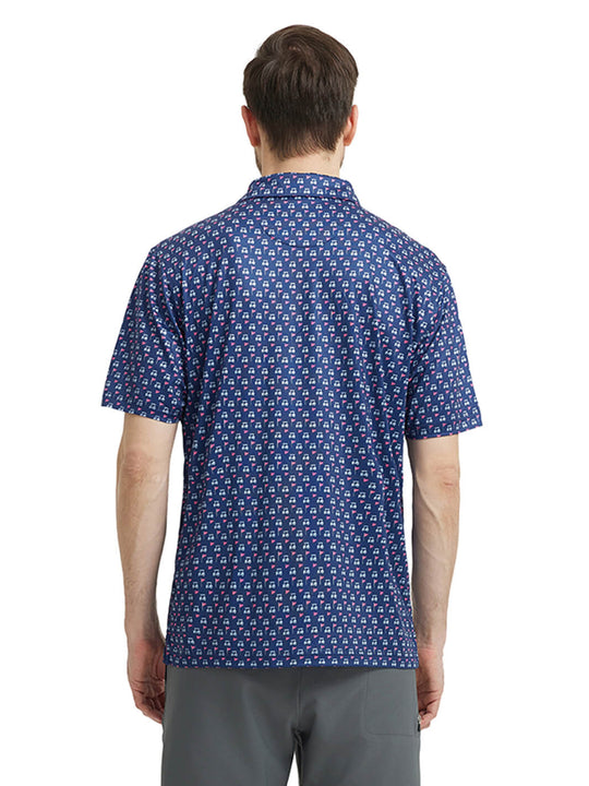 Men's Print Performance Polo-GOLF CART