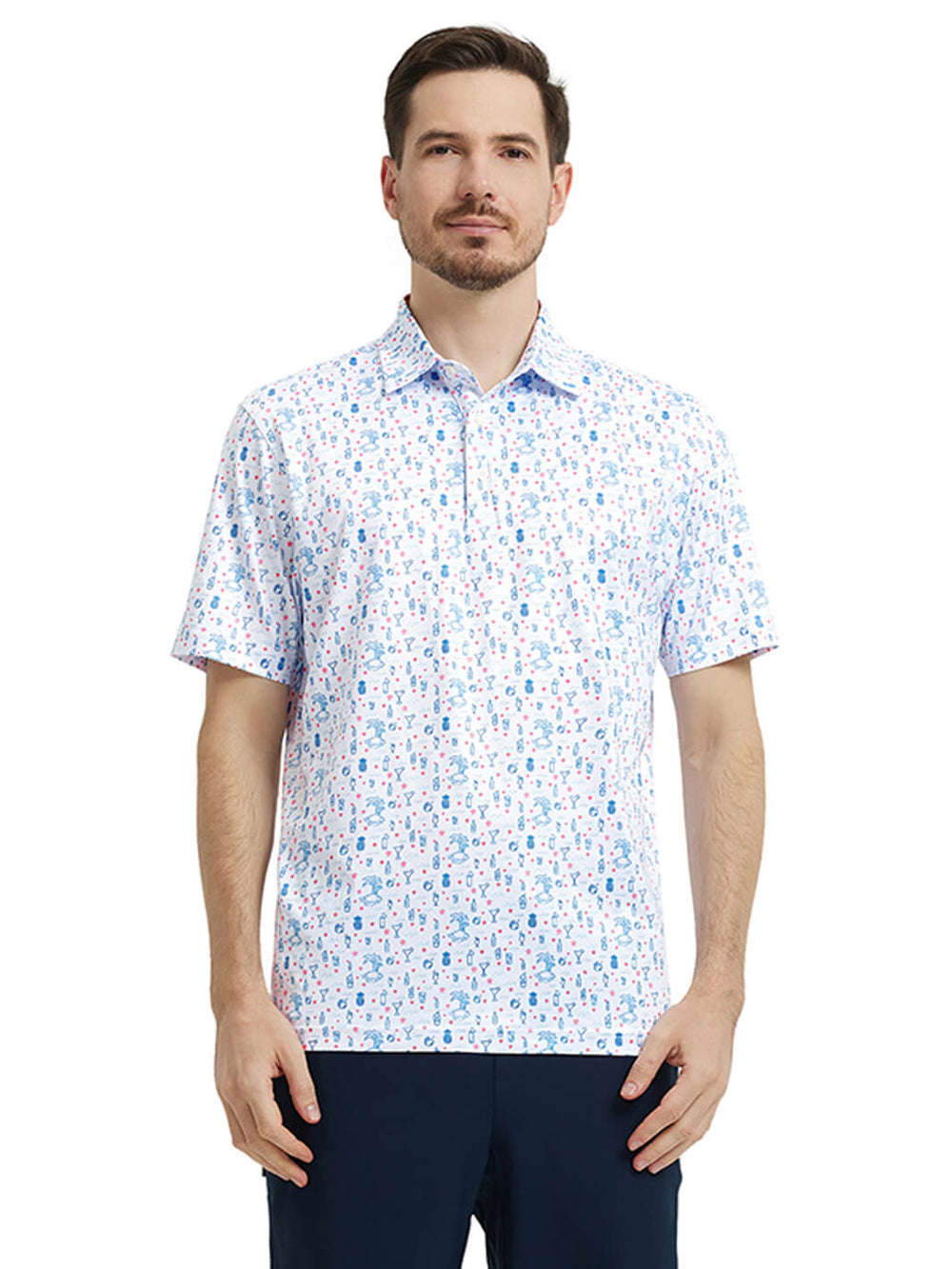 Men's Print Performance Polo-HAWAII