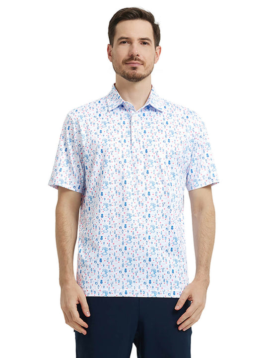 Men's Print Performance Polo-HAWAII