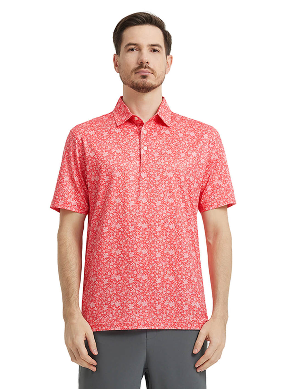 Men's Print Performance Polo-WATERMELON PRTAL STEP