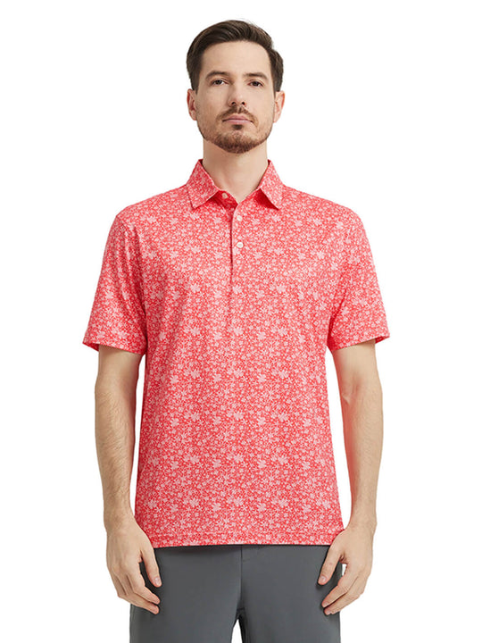Men's Print Performance Polo-WATERMELON PRTAL STEP