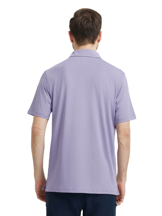 Designed Collared Solid Performance Polo-LAVENDER