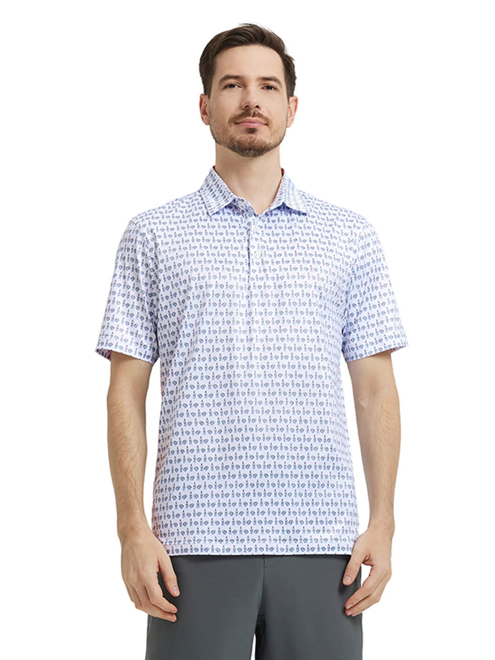 Men's Print Performance Polo-BEER