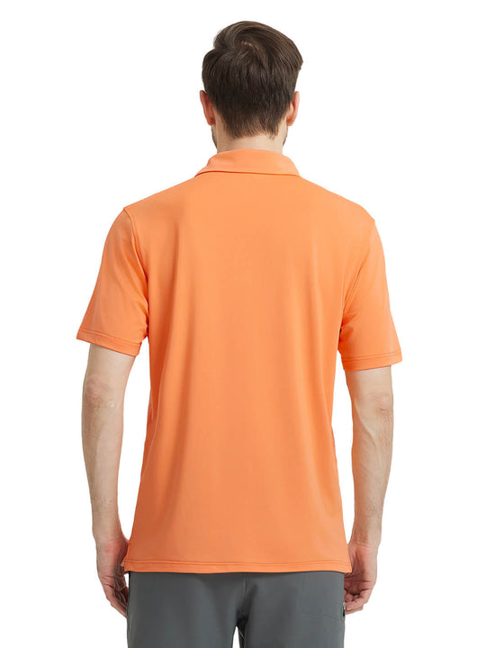 Designed Collared Solid Performance Polo-SHIMMER ORANGE